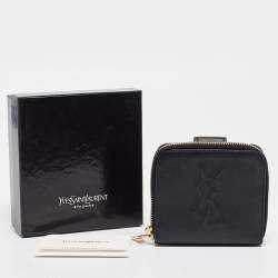Saint Laurent Black Leather Belle de Jour Zip Compact Wallet