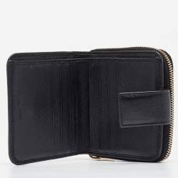 Saint Laurent Black Leather Belle de Jour Zip Compact Wallet