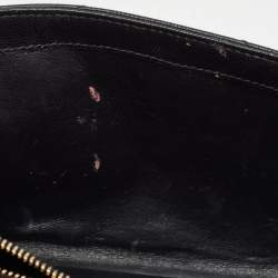 Saint Laurent Black Matelassé Leather Cassandre Wallet on Chain