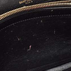 Saint Laurent Black Matelassé Leather Cassandre Wallet on Chain