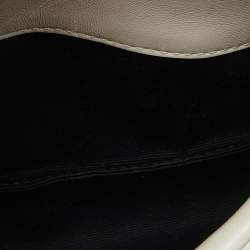 Saint Laurent Off White Leather Loulou Monogram Puffer Pouch