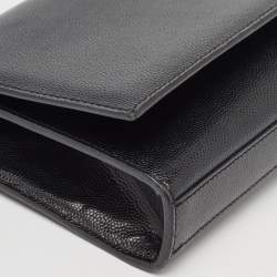 Pre Owned Saint Laurent Black Leather Kate Clutch