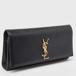 Pre Owned Saint Laurent Black Leather Kate Clutch