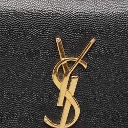 Pre Owned Saint Laurent Black Leather Kate Clutch