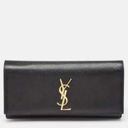 Pre Owned Saint Laurent Black Leather Kate Clutch