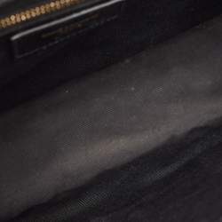 Pre Owned Saint Laurent Black Matelassé Leather Large Monogram Envelope Shoulder Bag