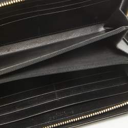 Pre Owned Saint Laurent Black Leather Zip Continental Wallet