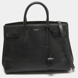 Saint Laurent Black Leather Small Classic Sac De Jour Tote