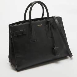 Saint Laurent Black Leather Small Classic Sac De Jour Tote