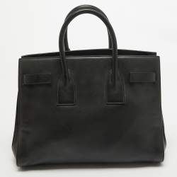 Saint Laurent Black Leather Small Classic Sac De Jour Tote