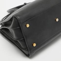 Saint Laurent Black Leather Small Classic Sac De Jour Tote