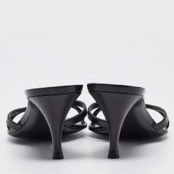 Saint Laurent Black Leather Carla Sandals Size 39