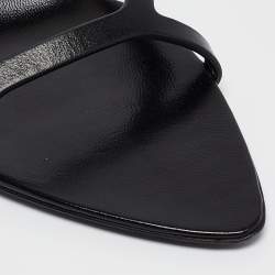 Saint Laurent Black Leather Carla Sandals Size 39