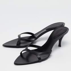 Saint Laurent Black Leather Carla Sandals Size 39