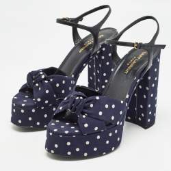 مملوكة مسبقًا صندل سان لوران بيانكا جلد أوف وايت مقاس 38.5