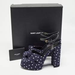 مملوكة مسبقًا صندل سان لوران بيانكا جلد أوف وايت مقاس 38.5