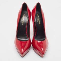 Saint Laurent Dark Red Patent Leather Janis Pumps Size 38