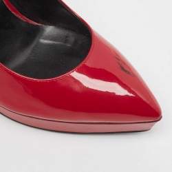 Saint Laurent Dark Red Patent Leather Janis Pumps Size 38