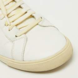 Pre Owned Saint Laurent Paris White Leather Court Classic Low Top Sneakers Size 38.5