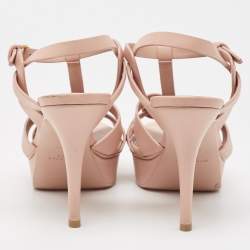 Saint Laurent Light Pink Leather Tribute Sandals Size 39