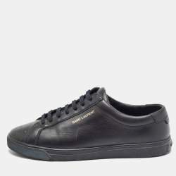 Saint Laurent Black Leather Andy Sneakers Size 38.5