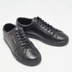 Saint Laurent Black Leather Andy Sneakers Size 38.5