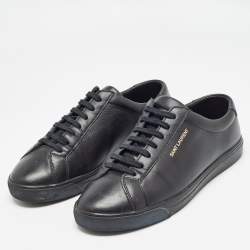 Saint Laurent Black Leather Andy Sneakers Size 38.5