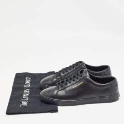 Saint Laurent Black Leather Andy Sneakers Size 38.5