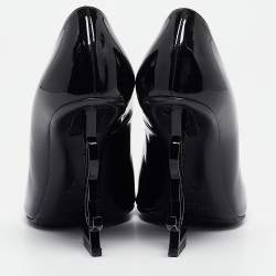 Pre Owned Saint Laurent Black Patent Leather Opyum Pumps Size 37