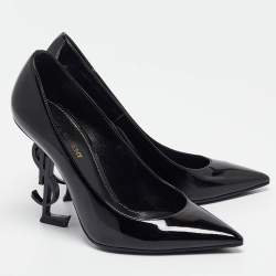Pre Owned Saint Laurent Black Patent Leather Opyum Pumps Size 37