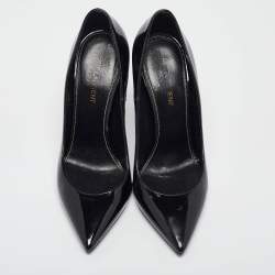 Pre Owned Saint Laurent Black Patent Leather Opyum Pumps Size 37