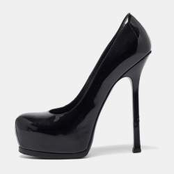 Saint Laurent Black Patent Tribtoo Pumps Size 36.5