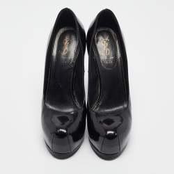 Saint Laurent Black Patent Tribtoo Pumps Size 36.5