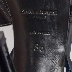 مملوكة مسبقًا Saint Laurent Two Tone Patent Leather Tribute Sandals Size 36