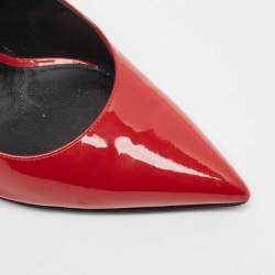 Pre Owned Saint Laurent Red Patent Leather Anja Pumps Size 39
