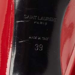 Pre Owned Saint Laurent Red Patent Leather Anja Pumps Size 39