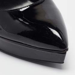 Saint Laurent Black Patent Leather Janis Platform Pumps 40