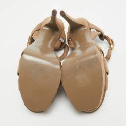 Saint Laurent Brown Suede Tribute Sandals Size 39