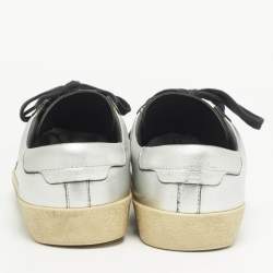 Saint Laurent Silver Leather Court Classic Sneakers Size 39.5