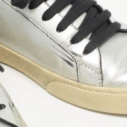 Saint Laurent Silver Leather Court Classic Sneakers Size 39.5