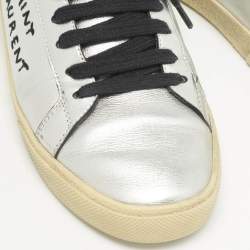 Saint Laurent Silver Leather Court Classic Sneakers Size 39.5
