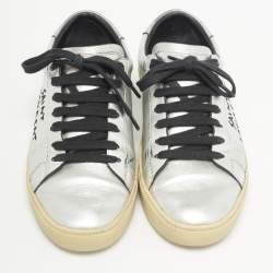 Saint Laurent Silver Leather Court Classic Sneakers Size 39.5