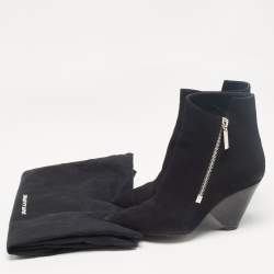 Saint Laurent Black Suede Ankle Length Boots Size 37