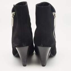 Saint Laurent Black Suede Ankle Length Boots Size 37