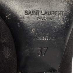 Saint Laurent Black Suede Ankle Length Boots Size 37