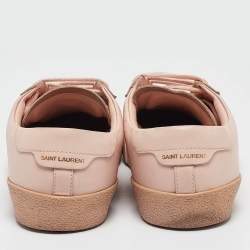 Pre Owned Saint Laurent Light Pink Leather Court SL/06 Sneakers Size 38.5