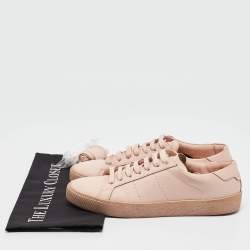 Pre Owned Saint Laurent Light Pink Leather Court SL/06 Sneakers Size 38.5