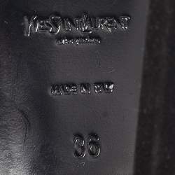 Saint Laurent Black Patent Leather and Suede Tribtoo Platform Pumps Size 36