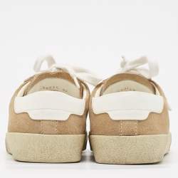 Saint Laurent Beige Suede Court Classic Lace Up Sneakers Size 37