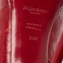 Saint Laurent Burgundy Eel Leather Tribtoo Platform Pumps Size 35.5